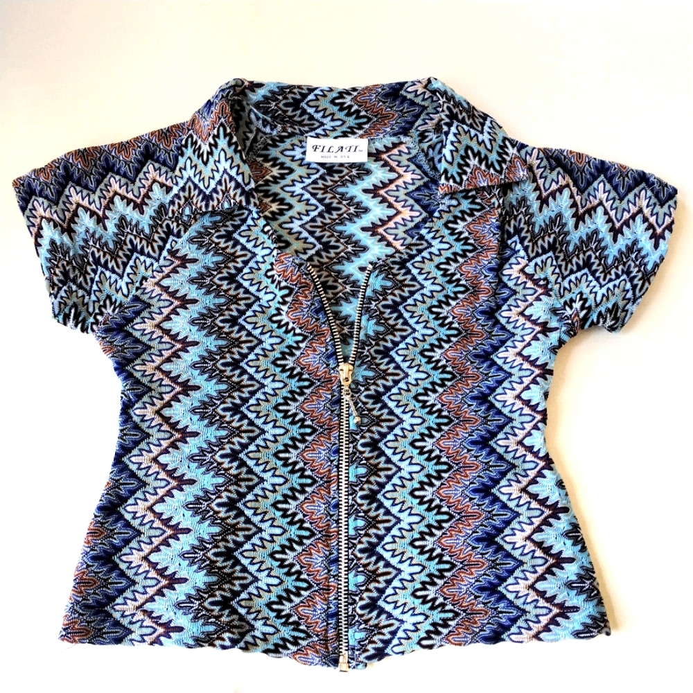 Filati Y2K Zipper Crop Top High Quality and Creative Knit Design